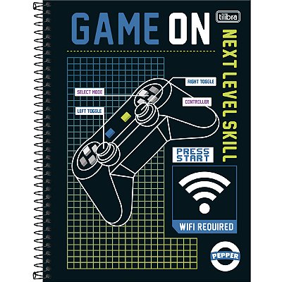 Caderno 1x1 Matéria Universitário Pepper Masculino Espiral Capa Dura 80 Folhas Tilibra Ref: 153648