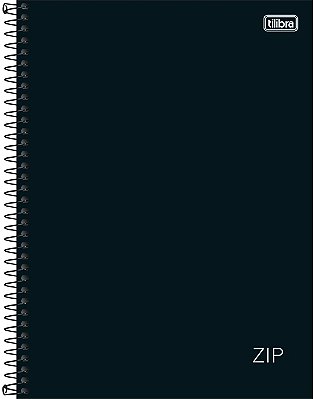 Caderno 1x1 Matéria Universitário Zip Preto Espiral Capa Dura 80 Folhas Tilibra Ref: 236730