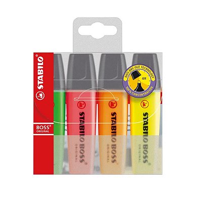 Marca Texto Stabilo Boss Original 4 Cores 70-4 Ref: 113.2012