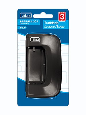 Perfurador De Papel Tilibra P200 Preto Com 2 Furos Até 10 Folhas Ref: 244678