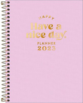 Agenda 2023 Planner Happy Rosa Espiral Capa Plástica M7 (17,7 x 24,0 cm) 80 folhas Tilibra Ref: 304531