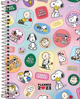 Agenda 2023 Planner Snoopy Espiral Capa Dura M7 (17,7 x 24,0 mm) 80 folhas Tilibra Ref: 301353