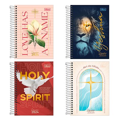 Agenda 2024 Louvor Diária Espiral Capa Dura M5 (12,9 X 18,7cm) 208 Folhas Tilibra Ref: 314277