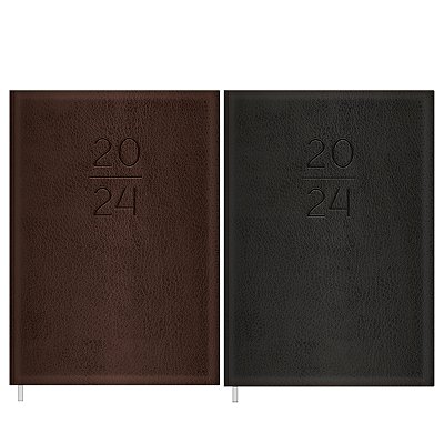 Agenda 2025 Executivo Diária Costurada Capa Couro M6 (14,5 X 20,5cm) 208 Folhas Tilibra Ref: 120871