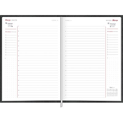 Agenda 2025 Executivo Diária Costurada Capa Couro M6 (14,5 X 20,5cm) 208 Folhas Tilibra Ref: 120871