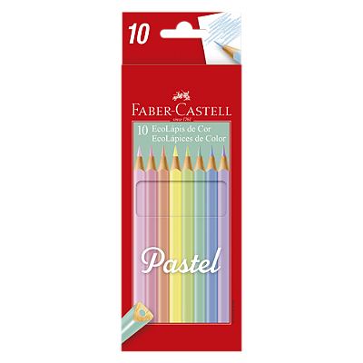 Lápis De Cor Faber Castell Triangular Tons Pastel 10 Cores Ref: 120510P