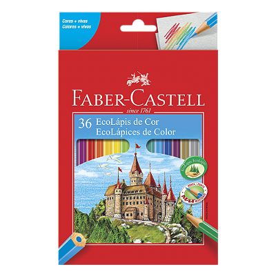 Lápis De Cor Faber Castell Sextavado 36 Cores Ref: 120136G