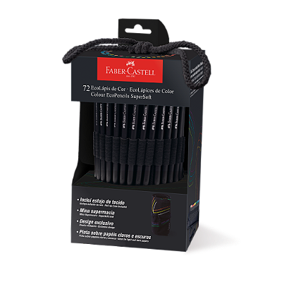 Lápis de Cor Faber Castell Super Soft Redondo 72 Cores Estojo Tecido Ref: 120772SOFT