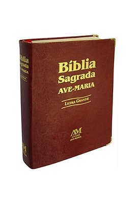 Bíblia Sagrada Ave-Maria - Católica - Capa Corino Marrom Grande - Letra Grande