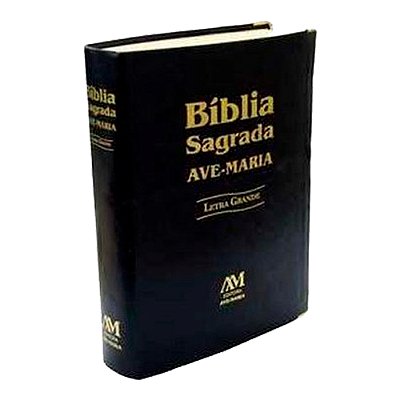 Bíblia Sagrada Ave-Maria - Católica - Capa Corino Preto Grande - Letra Grande