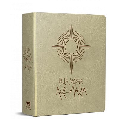 Bíblia Sagrada Ave-Maria - Católica - Capa Corino Branca Eucaristia - Frei Gilson