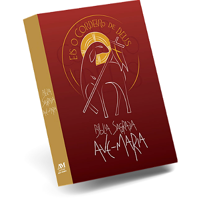 Bíblia Sagrada Ave-Maria - Católica - Capa Plástica Vermelha - Eis O Cordeiro de Deus