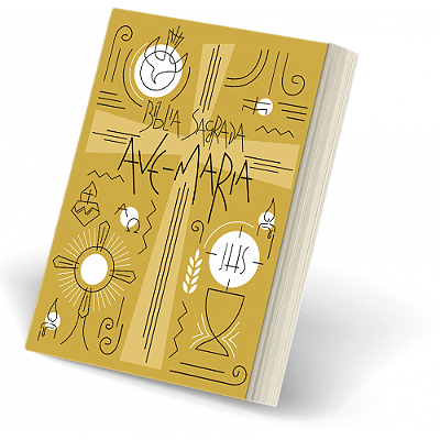 Bíblia Sagrada Ave-Maria - Católica - Capa Plástica Símbolos - Catequese