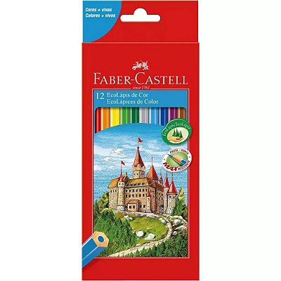 Lápis De Cor Faber Castell Sextavado 12 Cores Ref: 120112G
