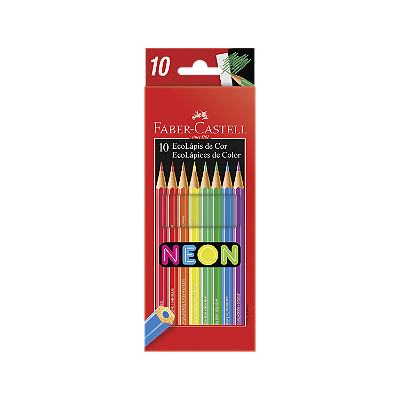 Lápis De Cor Faber Castell Sextavado 10 Cores Neon Ref: 120410N