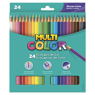 Lápis De Cor Multicolor Sextavado 24 Cores Ref: 11.2400N