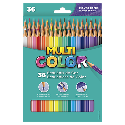 Lápis De Cor Multicolor Sextavado 36 Cores Ref: 11.3600N