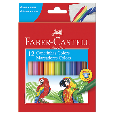 Caneta Hidrográfica Faber Castell 12 Cores Ref: 15.0112CZF