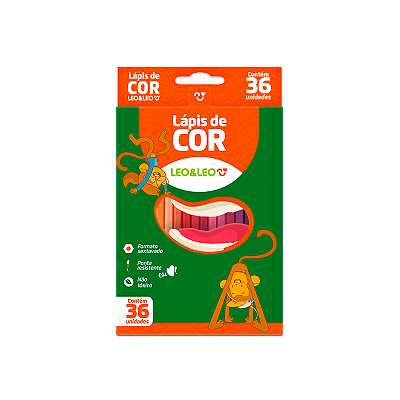 Lápis De Cor Leo E Leo Sextavado 36 Cores Ref: 4482