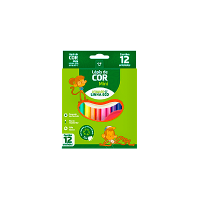Lápis De Cor Leo E Leo Sextavado Eco Mini 12 Cores Ref: 4225
