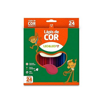 Lápis De Cor Leo E Leo Sextavado 24 Cores Ref: 4449