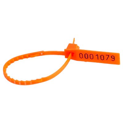 Lacre Para Malote Numerado Escada Plástico Laranja 16cm Com 100 Peças Tykheplas Ref: 160046