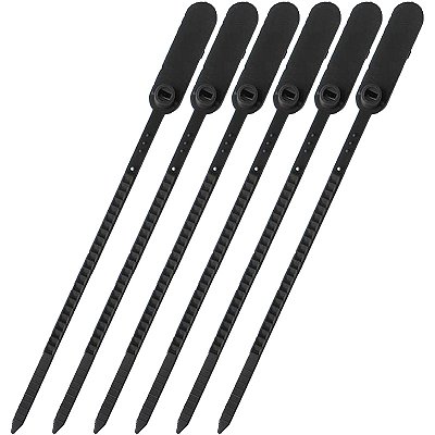 Lacre Para Malote Numerado Escada Plástico Preto 16cm Com 100 Peças Tykheplas Ref: 160043
