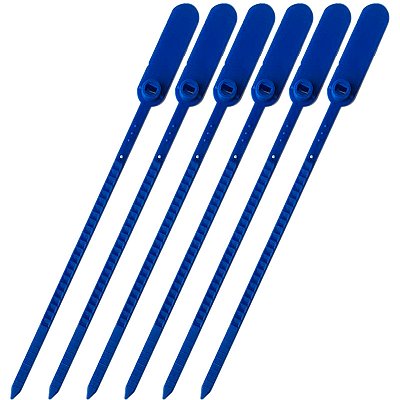 Lacre Para Malote Numerado Escada Plástico Azul 16cm Com 100 Peças Tykheplas Ref: 160047