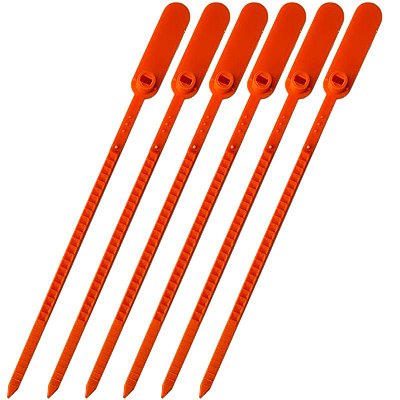 Lacre Para Malote Numerado Escada Plástico Laranja 23cm Com 100 Peças Tykheplas Ref: 230046