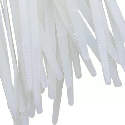 Abraçadeiras De Nylon Branca 2,5 x 100mm 100 Unidades Kaz Ref: KZ110BR