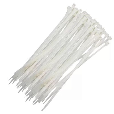 Abraçadeiras De Nylon Branca 2,5 x 200mm 100 Unidades Kaz Ref: KZ130BR