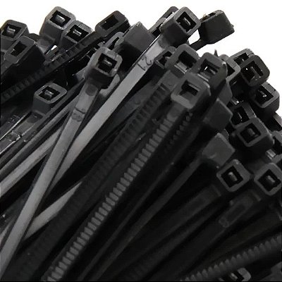 Abraçadeiras De Nylon Preto 2,5 x 200mm 100 Unidades Kaz Ref: KZ130PT