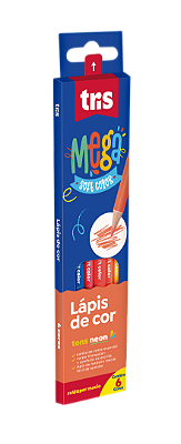 Lápis De Cor Tris Triangular Mega Soft Color Neon 6 Cores Ref: 603483
