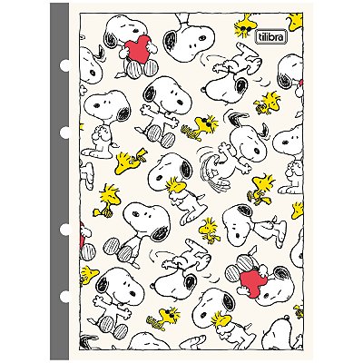 Refil Colegial Tiliflex Snoopy Fichário Argolado Decorado Pautado 80 Folhas Tilibra Ref: 350699