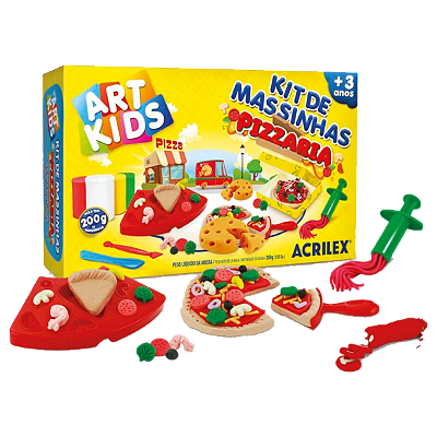 Massa De Modelar Acrilex Kit Pizzaria 200g 7 Peças Ref: 40068