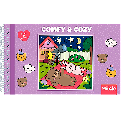 Livro Para Colorir Bobbie Goods Comfy E Cozy Lilás Espiral Capa Dura 96 Páginas 180g/m² Magic Kids Ref: 84891