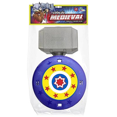 Fantasia Acessório Escudo E Martelo Heróis 35cm Leplastic Ref: 28