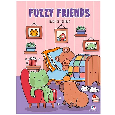 Livro Para Colorir Bobbie Goods Fuzzy Friends Rosa 32 Páginas 150g/m² Ciranda Cultural