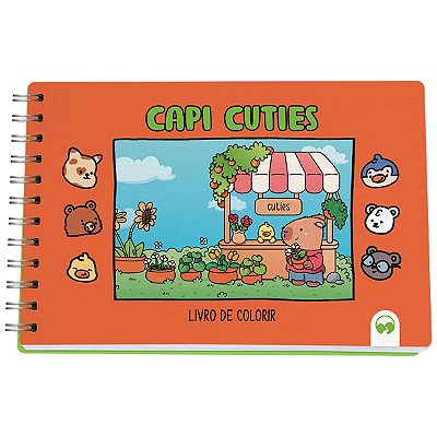Livro Para Colorir Tipo Bobbie Goods Capi Cutes Capivara Laranja Espiral Capa Dura 64 Páginas 150g/m² Vale Das Letras