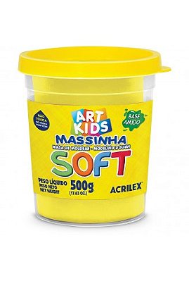Massa De Modelar Acrilex Soft 102-Amarelo Limão 500g Ref: 07350