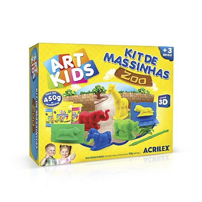 Kit de Massinha Zoo 450 g Art Kids Acrilex