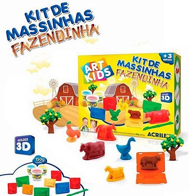 Kit de Massinha Fazendinha 450 g Art Kids Acrilex
