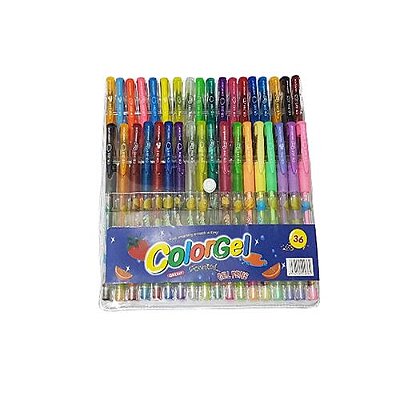 Caneta Color Gel Frutas com 36 unidades