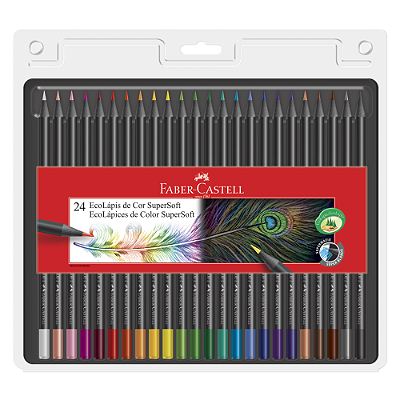 Lápis de Cor Faber Castell Super Soft Redondo 24 Cores Ref: 120724SOFT
