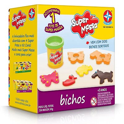 Massa de Modelar Super com 2 Bichos 50 g Estrela
