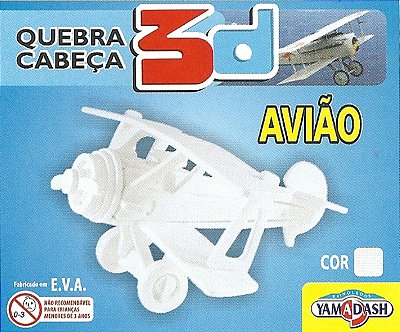 Quebra-Cabeça em E.V.A. 3D Aviao Brinquedos Yamadash