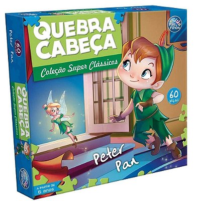 Quebra-Cabeça Peter Pan com 60 peças Pais e Filhos Ref:2855