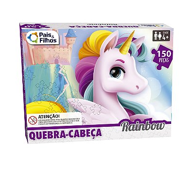 Quebra-Cabeça Raibow Unicórnio 150 peças Pais e Filhos Ref: 2976