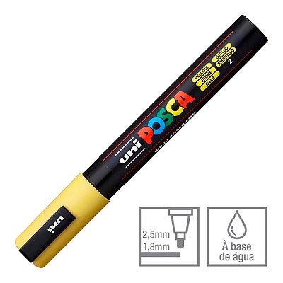 Caneta Marcador Posca 2 Amarelo PC-5M 1.8 - 2.5 mm Uni