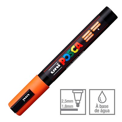 Caneta Marcador Posca 4 Laranja PC-5M 1.8 - 2.5 mm Uni